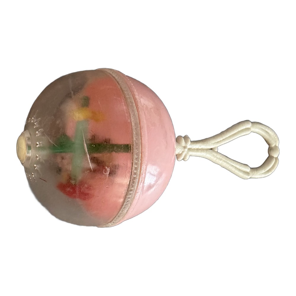 Sonajero bola rosa con mango trenzado — imagen 2